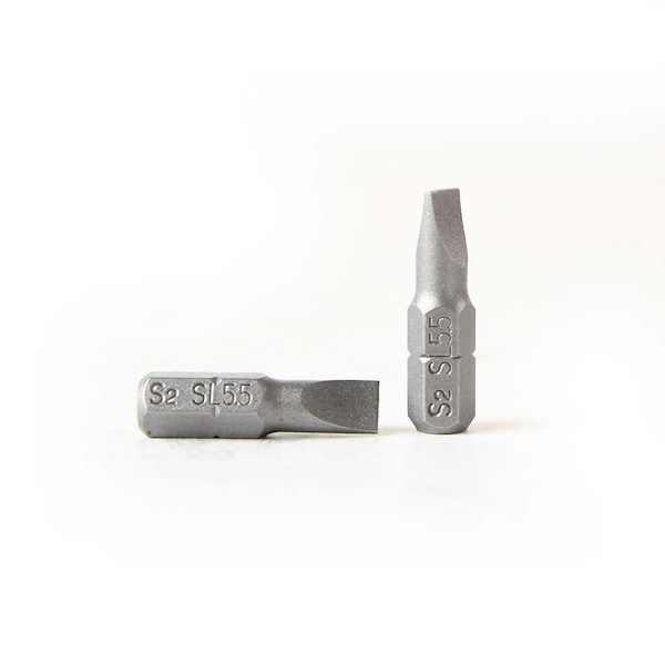 Superior Steel Single End Slotted Screwdriver Bits - 1 Inch Long - 5.5mm Wide Slot, PK 10 BS1055-10PK - main